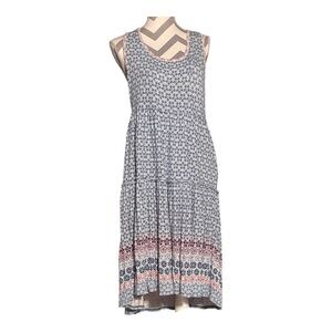 Floral Sleeveless Blue Dress